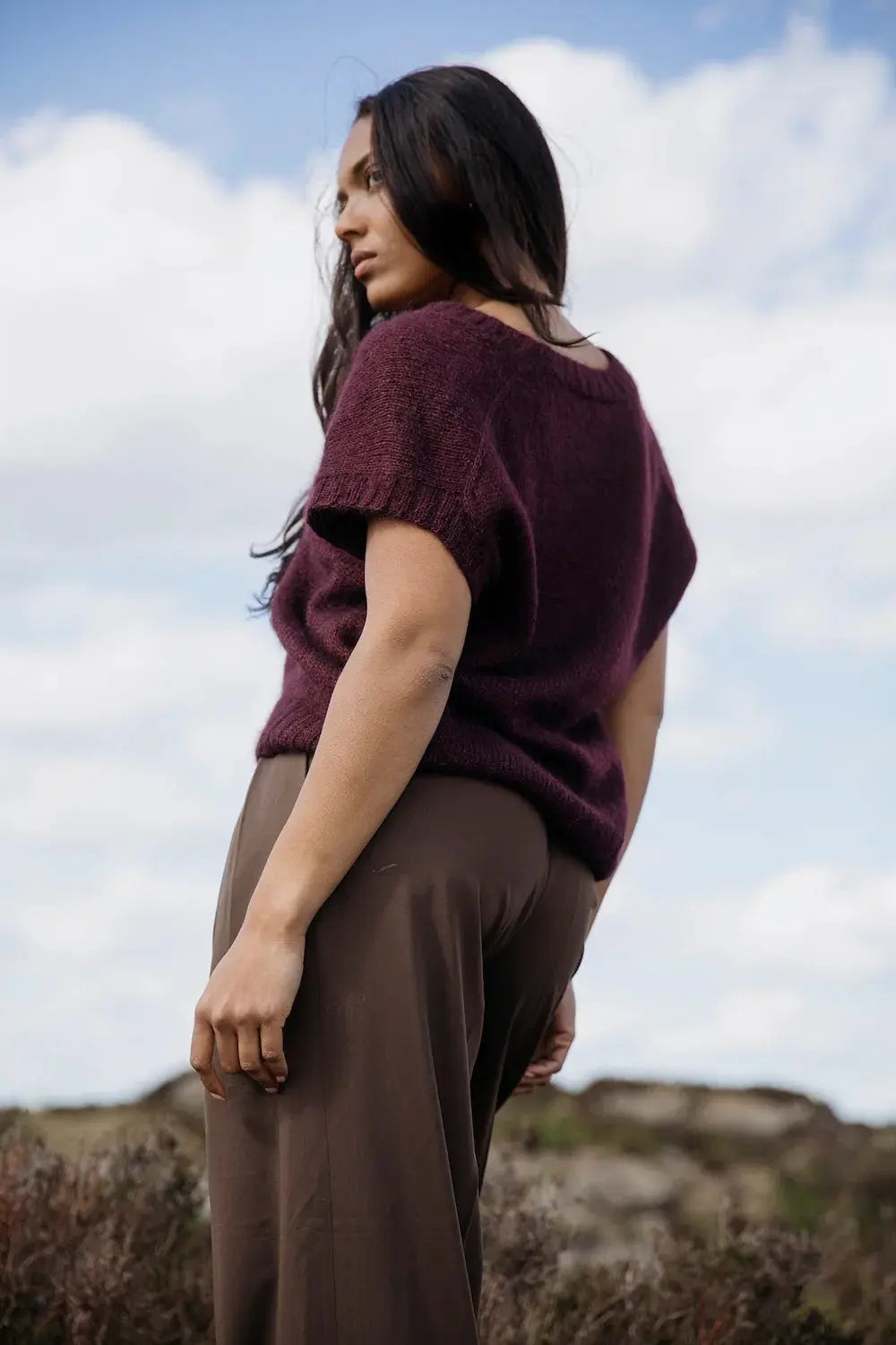 Laine x Novita Moorberry vest yarn kit Laine