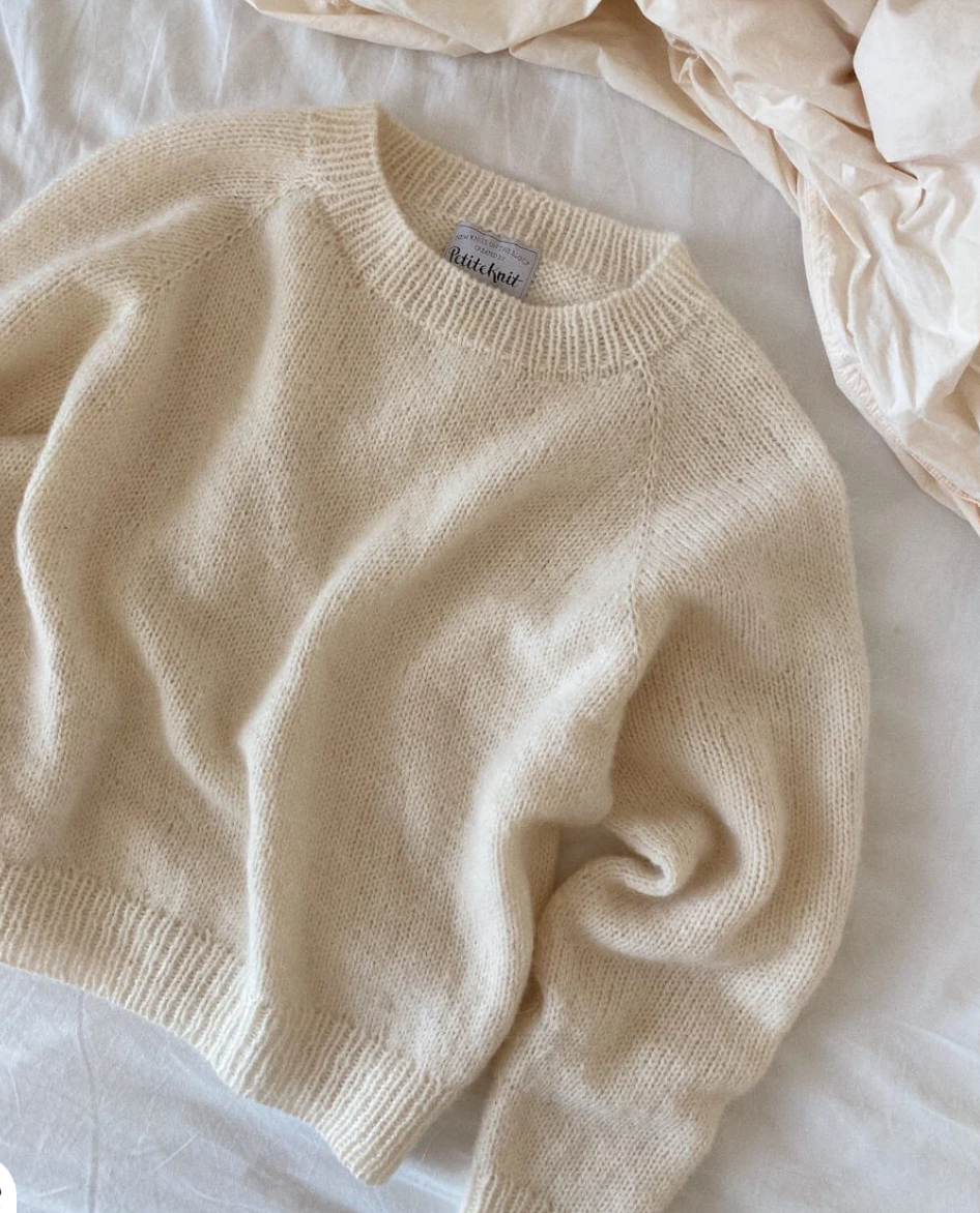 Petite Knit No Frills sweater paper knitting pattern - Treasure Modern Knitting