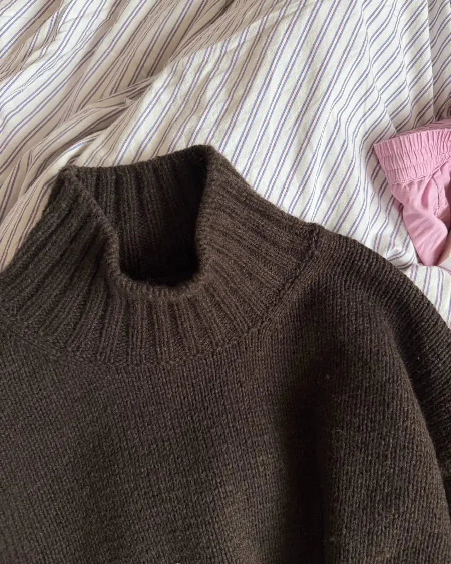 PetiteKnit Hannah sweater O-neck pattern PetiteKnit