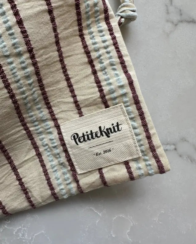 PetiteKnit Knitters String Bag - Seersucker Twin Stripe - Limited Edition - PRE-ORDER PetiteKnit