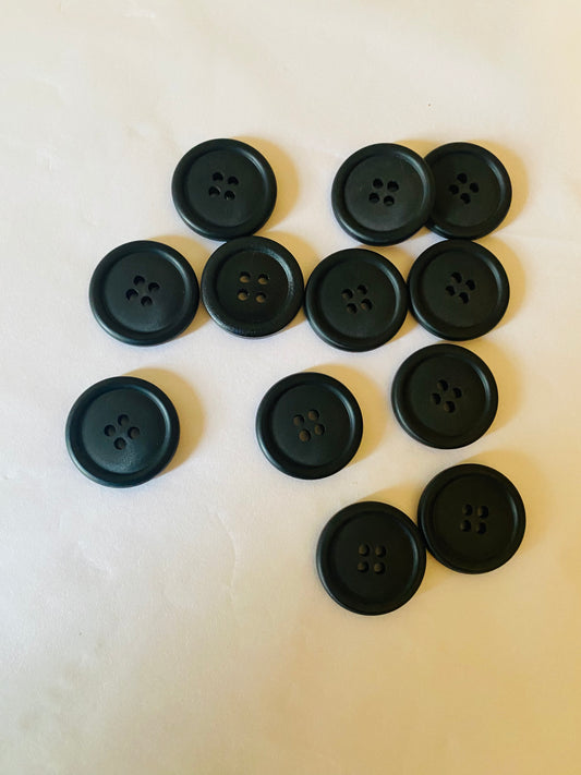 Black Galalith Buttons DeKnofa