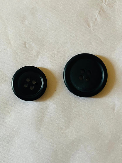 Black Galalith Buttons DeKnofa