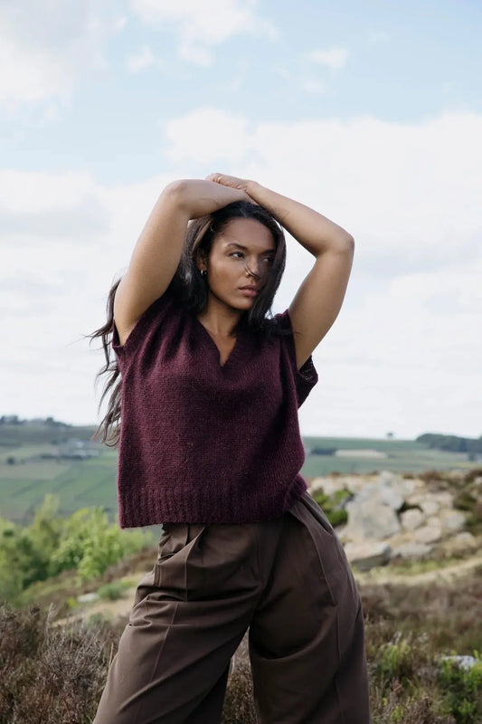 Laine x Novita Moorberry vest yarn kit Laine