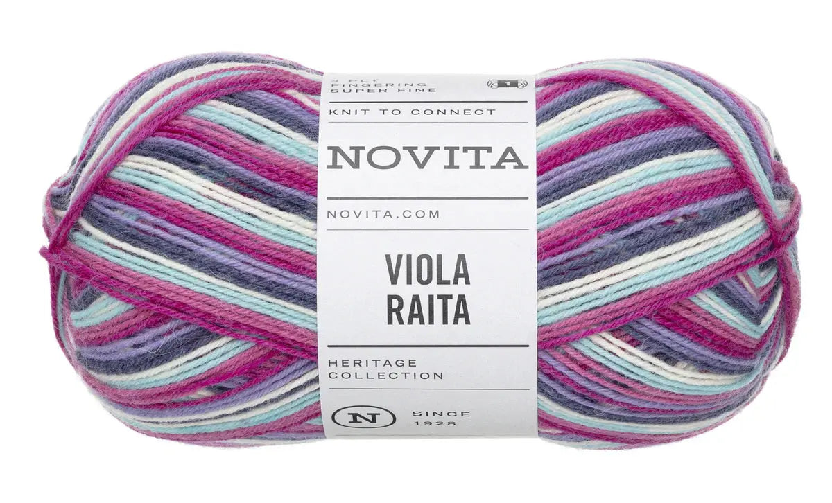 Novita Viola Raita self-striping sock 4-ply Novita