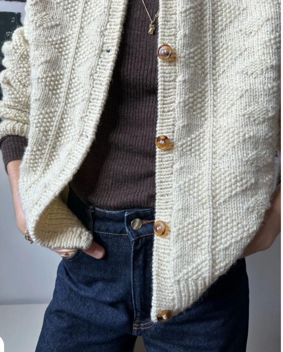 Petite Knit Esther jacket paper knitting pattern - Treasure Modern Knitting