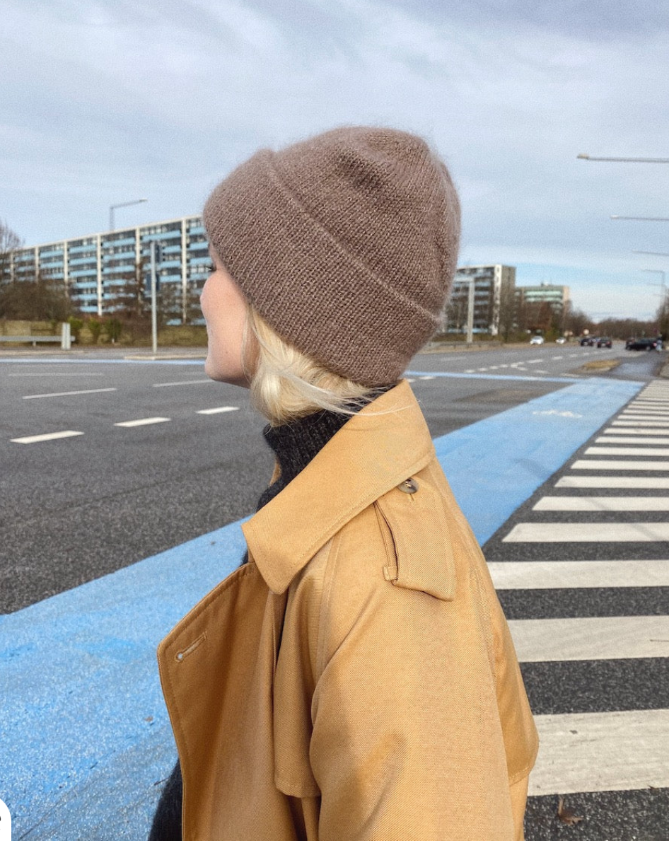 Petite Knit Oslo Hat Mohair Edition Kit using Sandnes Garn Sunday and Tynn Silk Mohair yarn - Treasure Modern Knitting