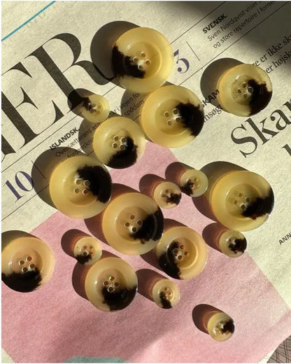 PetiteKnit 23mm light brown buttons x 4 - Treasure Modern Knitting