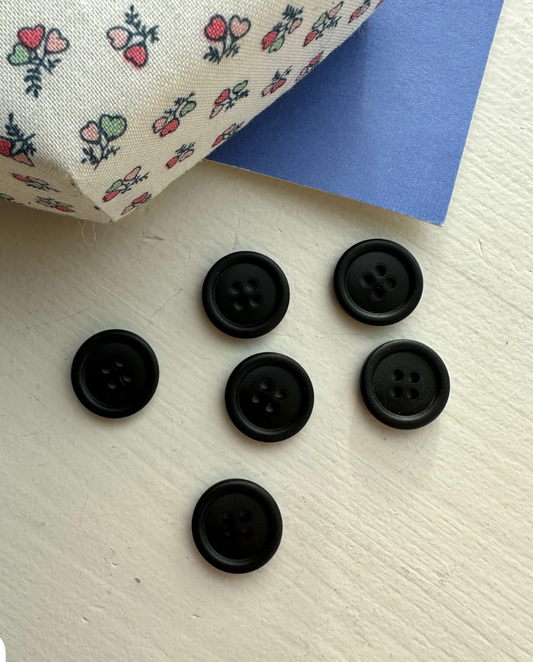 PetiteKnit 6 Dark Galalit 18mm buttons - Treasure Modern Knitting