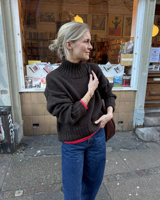 PetiteKnit Hannah sweater O-neck pattern PetiteKnit