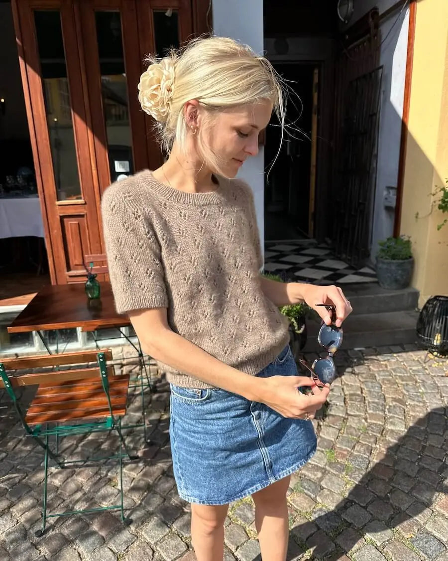 PetiteKnit Rigmor Tee pattern - Treasure Modern Knitting