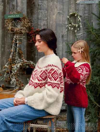 Sandnes Chunky Marius Kids Christmas Sweater Kit Treasure Modern Knitting