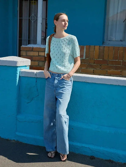 Sandnes Garn Elodie Tee pattern - Treasure Modern Knitting
