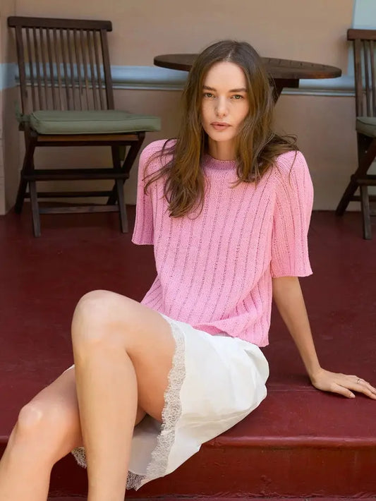 Sandnes Garn Elva Tee pattern - Treasure Modern Knitting