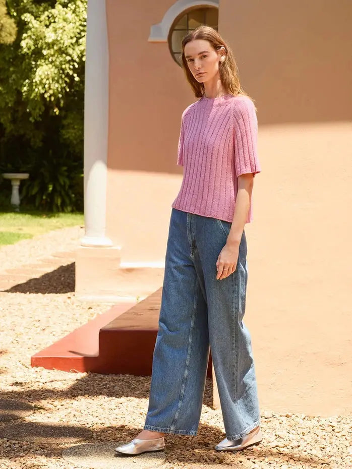 Sandnes Garn Elva Tee pattern - Treasure Modern Knitting