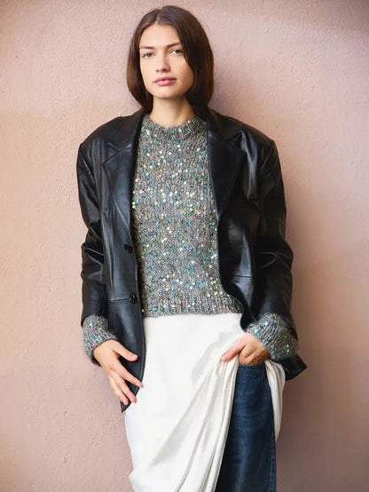 Sandnes Garn Rookie sweater Paljett version - Treasure Modern Knitting