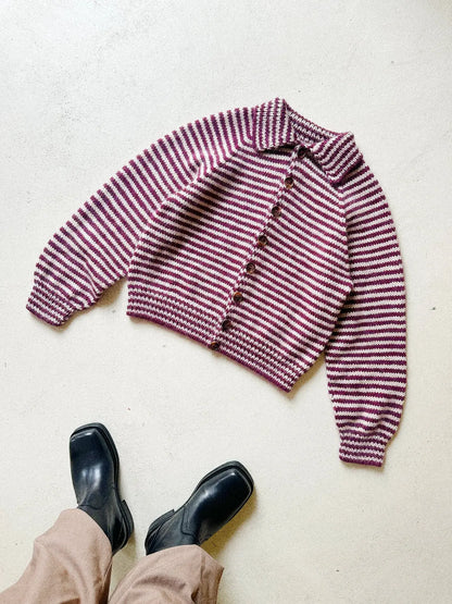 Spektakelstrik Stripe Overload cardigan pattern Spektakelstrik