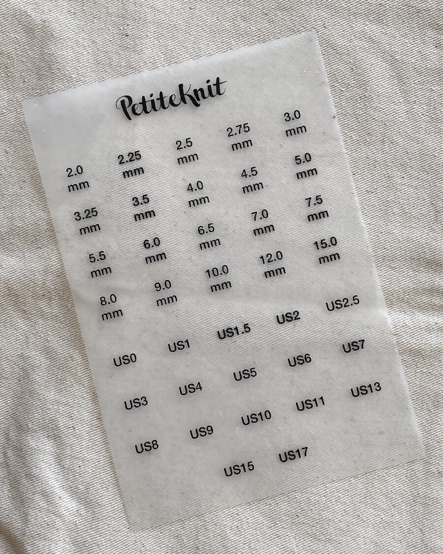 PetiteKnit Iron-on labels for Knitter's Needle Cases
