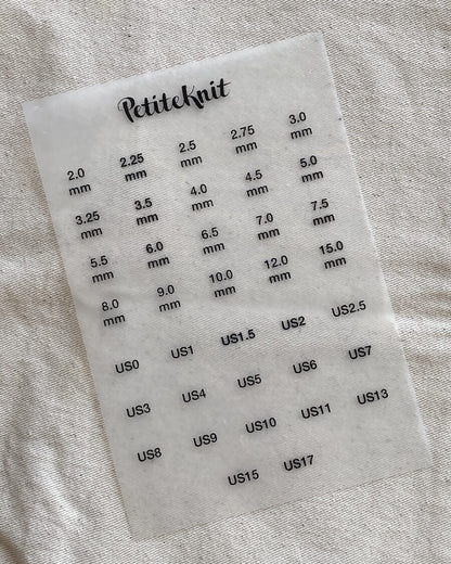 PetiteKnit Iron-on labels for Knitter's Needle Cases